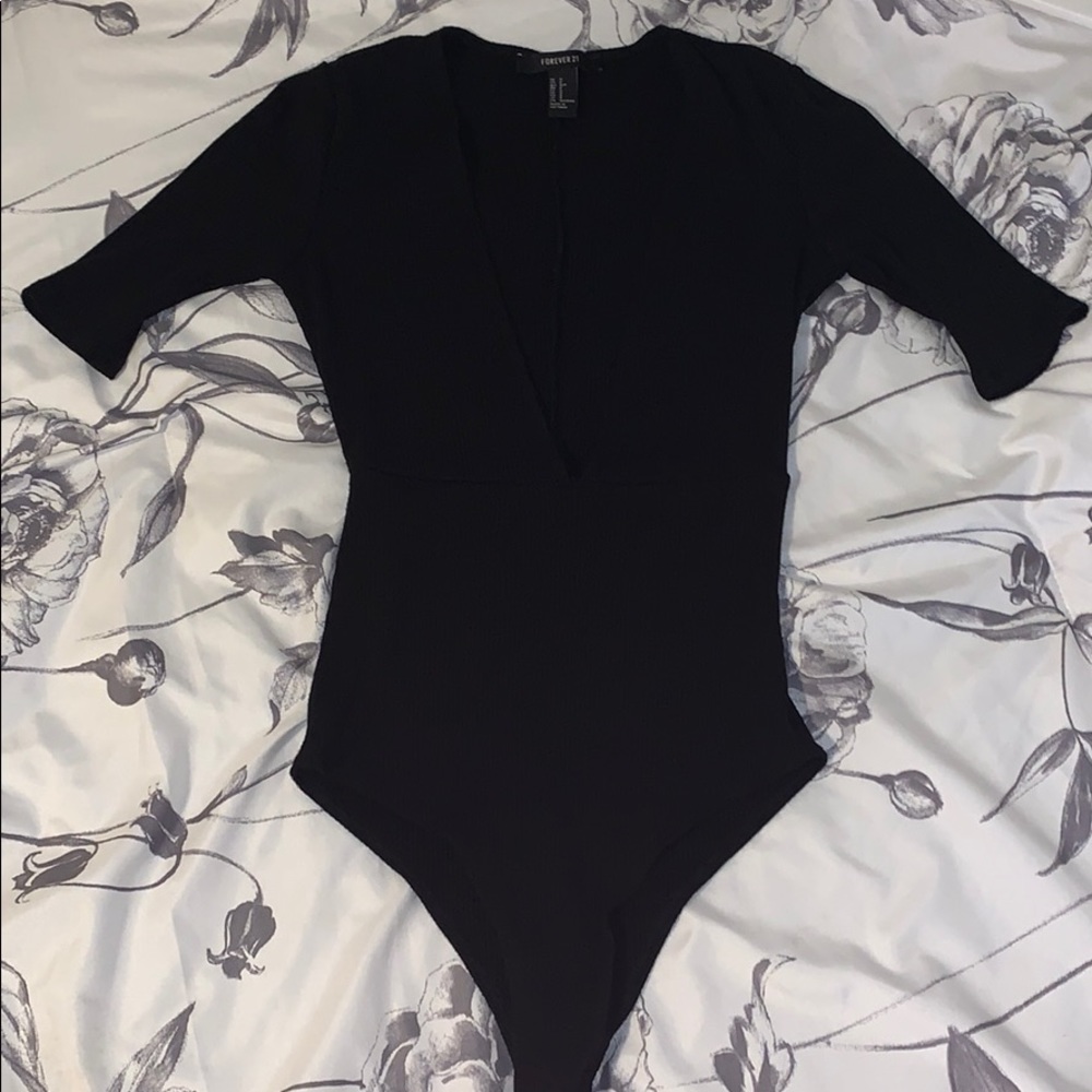 Deep vneck bodysuit